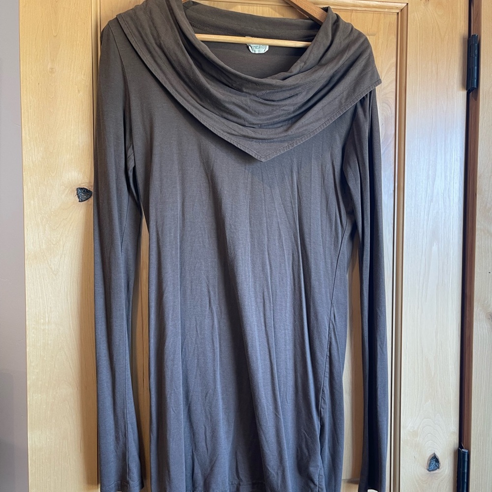 Synery Organic Clothing- Long Brown Top
